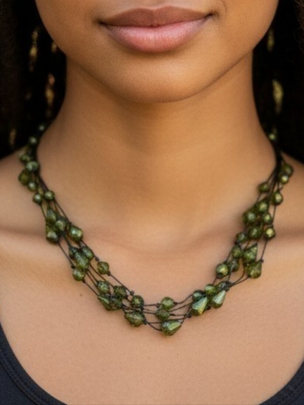 Chic Green Beaded Necklace